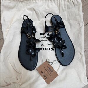 Melissa Black Floral Sandals